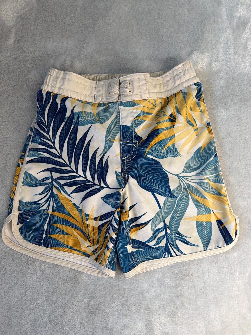 Old Navy Boys Swim Trunks Medium 8 M Tropical Palm Dolphin Hem Board Shorts